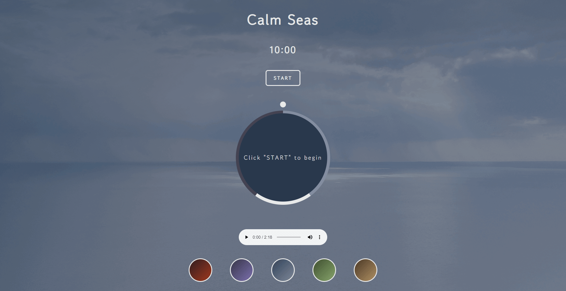 Screenshot of Calm Seas app